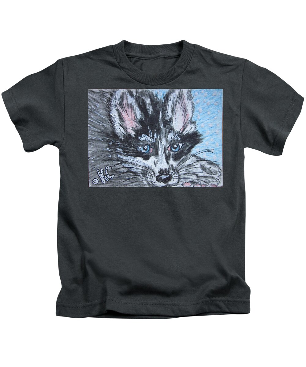 Siberian Husky Kids T-Shirt featuring the painting Siberian Husky by Kathy Marrs Chandler