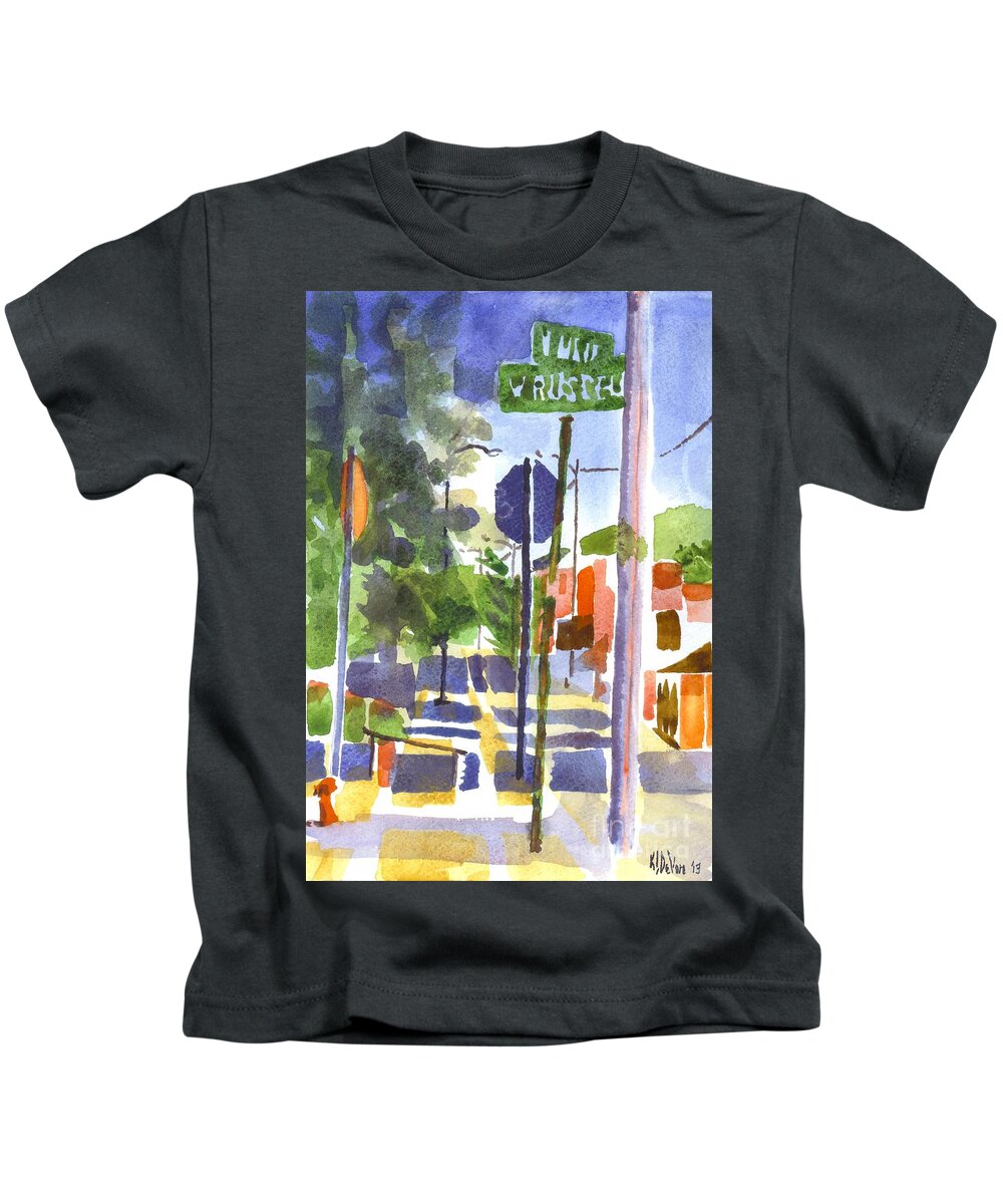 Sign Posts Kids T-Shirt featuring the painting Sign Posts by Kip DeVore