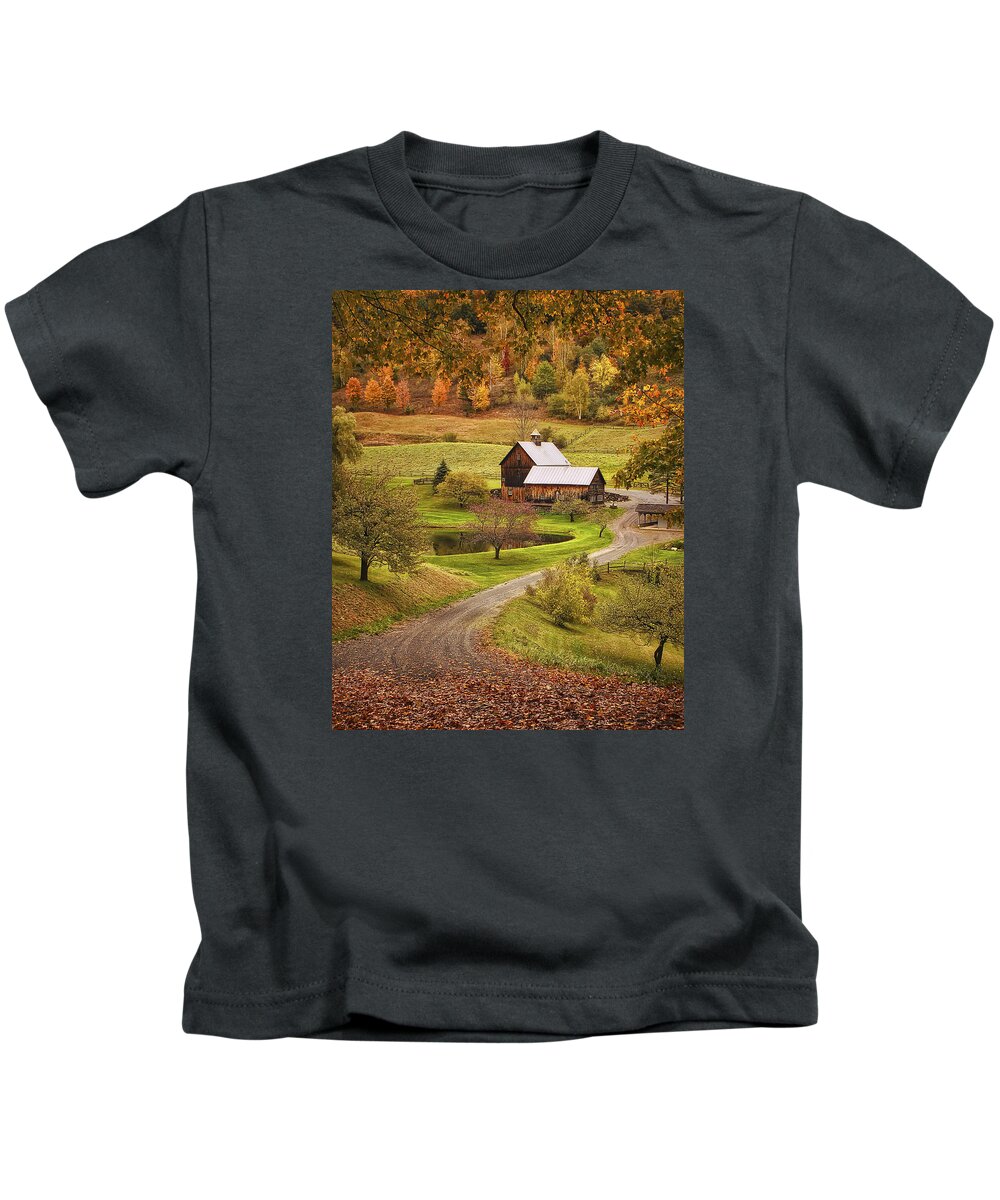Sleepy Hollow Farm Kids T-Shirt featuring the photograph Sleepy Hollow Farm by Priscilla Burgers