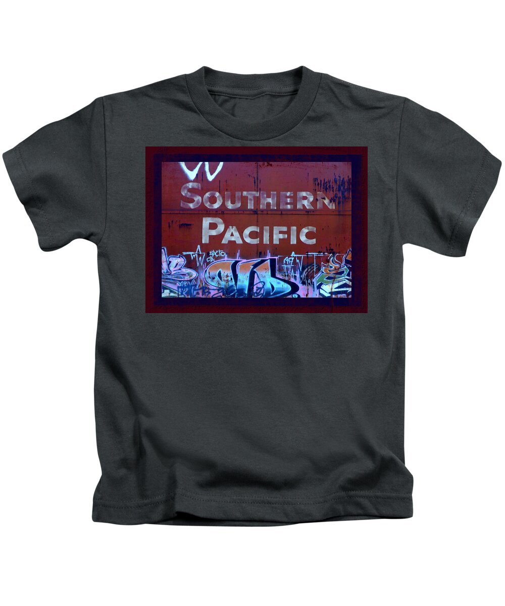 Tag Art Kids T-Shirt featuring the photograph Southern Pacific by Donna Blackhall