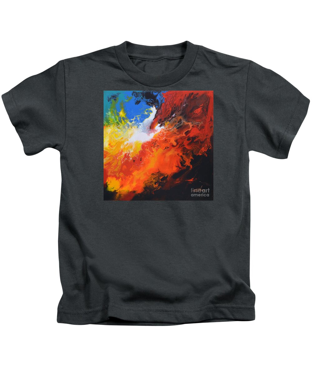 Spark Of Life Kids T-Shirt featuring the painting Spark of Life Canvas Three by Sally Trace