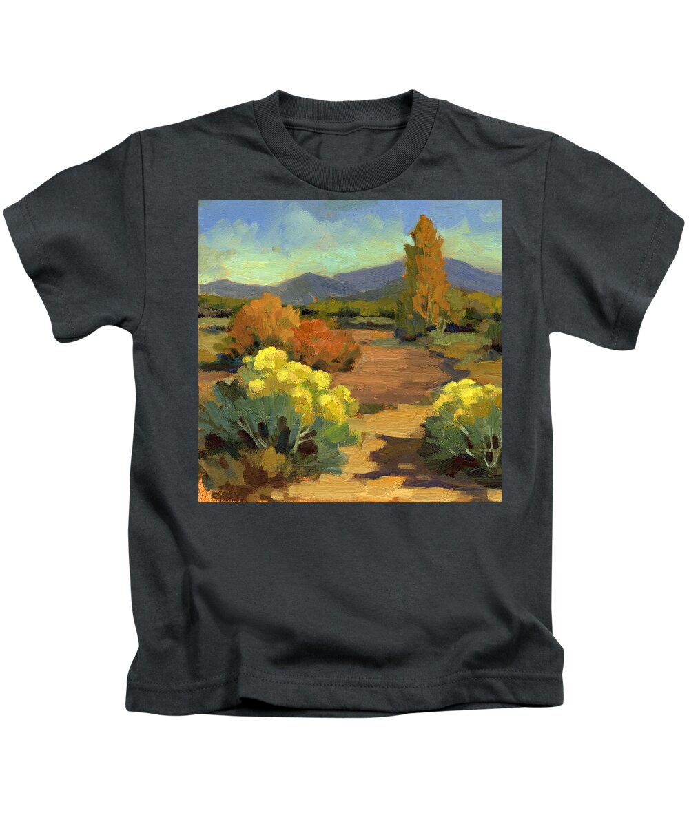 Spring Kids T-Shirt featuring the painting Spring in Santa Fe by Diane McClary