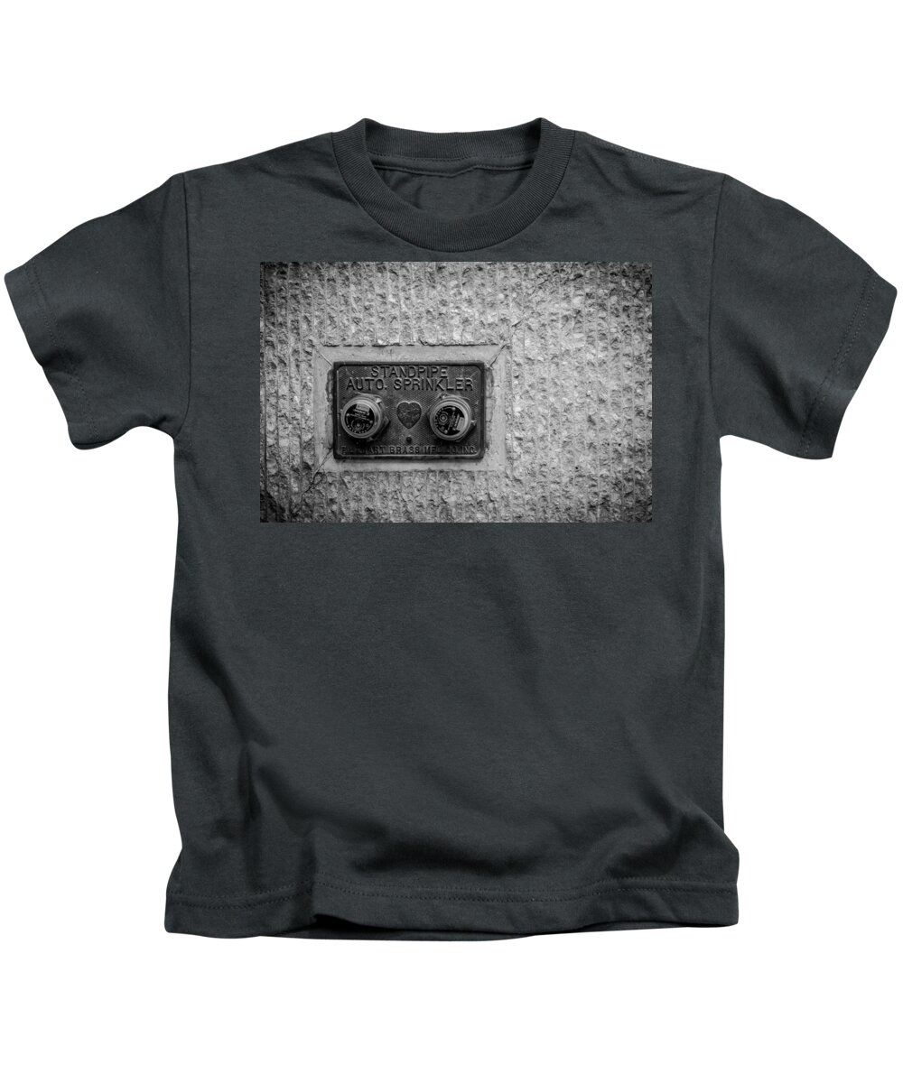 Architecture Kids T-Shirt featuring the photograph Sprinkler With A Heart by Melinda Ledsome