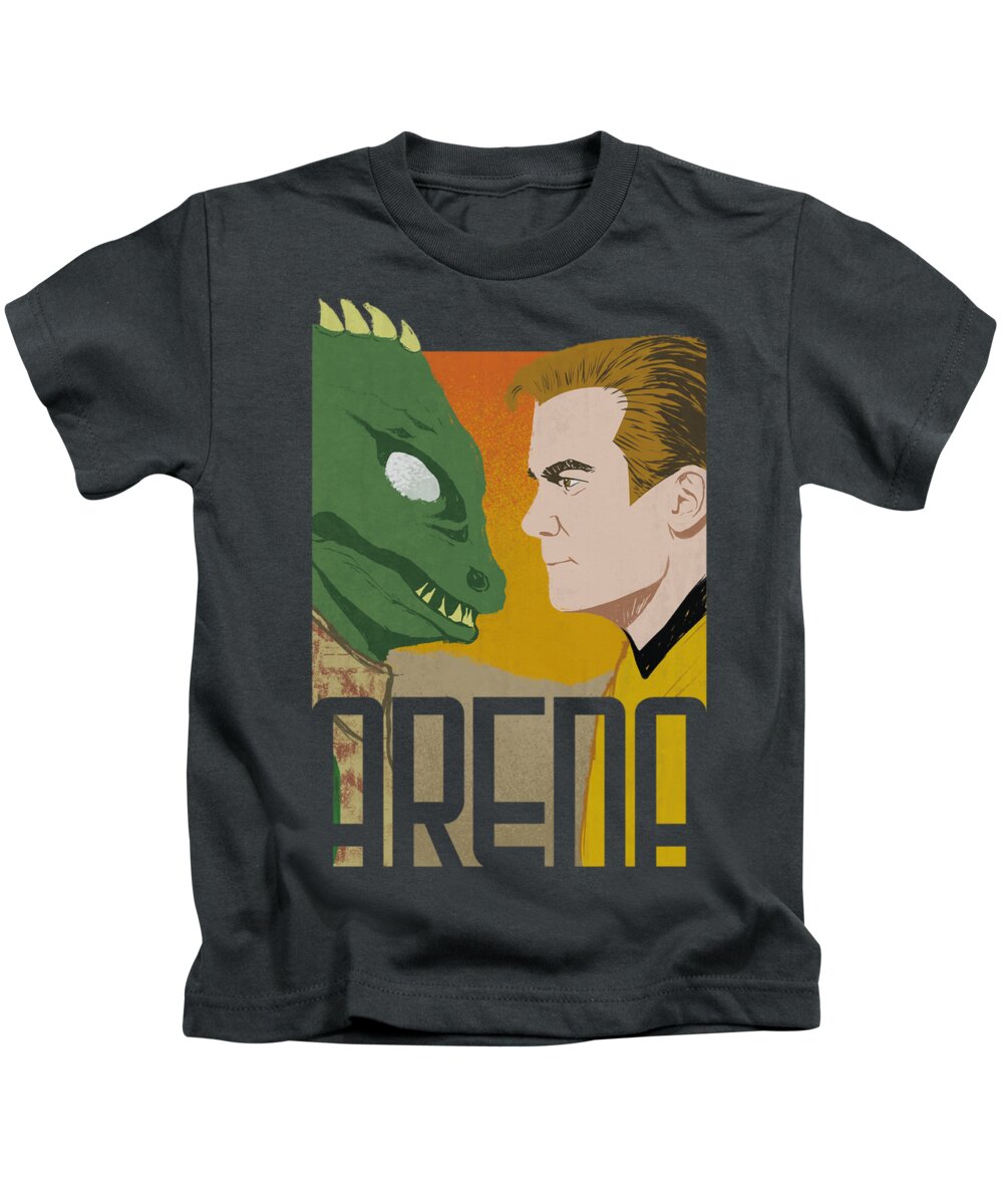 Star Trek Kids T-Shirt featuring the digital art Star Trek - Arena by Brand A