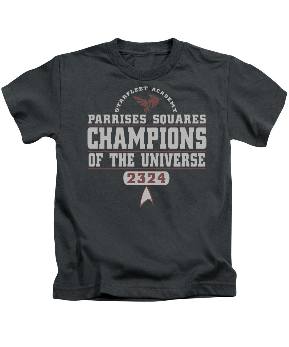 Star Trek Kids T-Shirt featuring the digital art Star Trek - Champions by Brand A