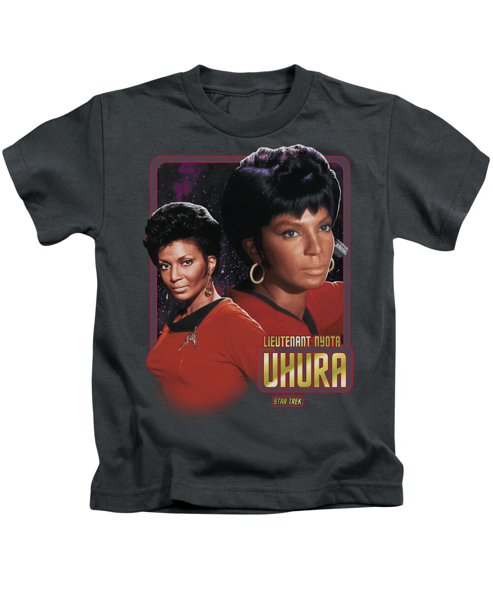 Star Trek Kids T-Shirt featuring the digital art Star Trek - Lieutenant Uhura by Brand A