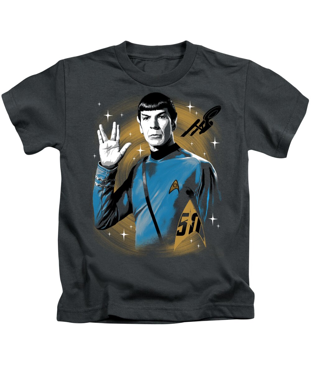  Kids T-Shirt featuring the digital art Star Trek - Space Prosper by Brand A