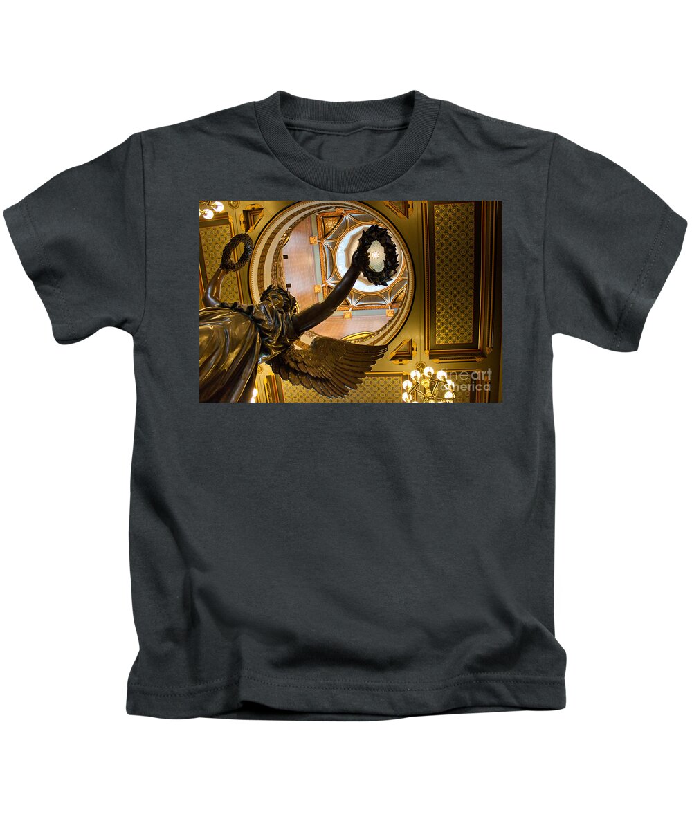 Connectucut Kids T-Shirt featuring the photograph Statue of Genius of Connecticut IV by Thomas Marchessault