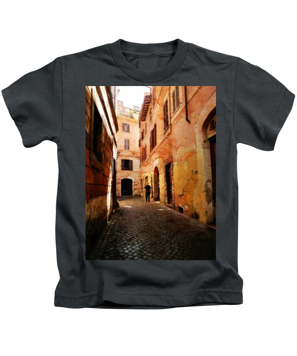 Strade Di Ciottoli Kids T-Shirt featuring the photograph Strade di Ciottoli by Micki Findlay