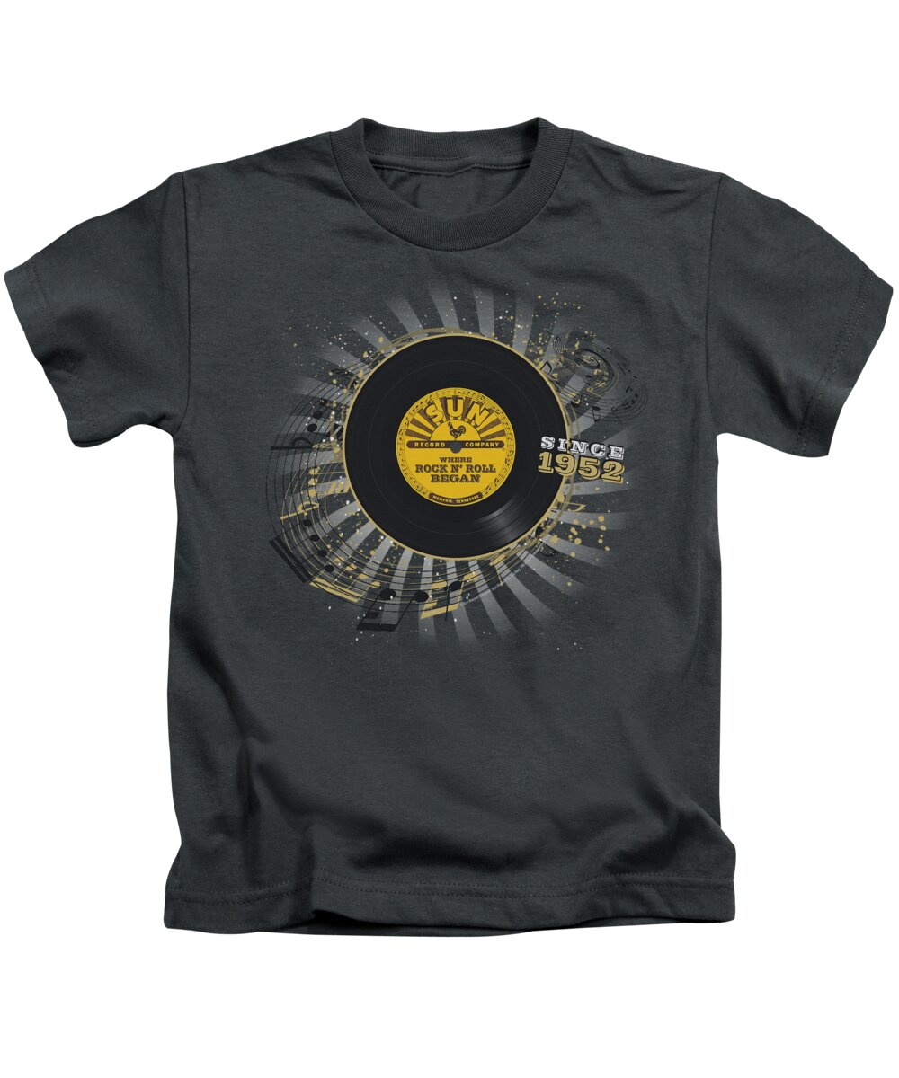 Sun Record Company Kids T-Shirt featuring the digital art Sun - Established by Brand A