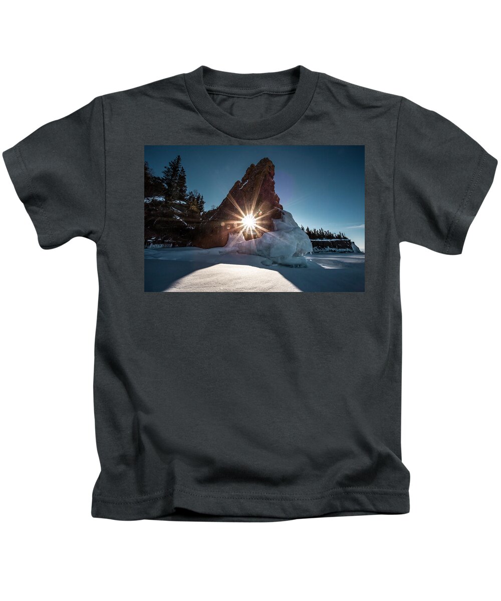 Bay Kids T-Shirt featuring the photograph Sunburst Through the Sea Lion by Jakub Sisak