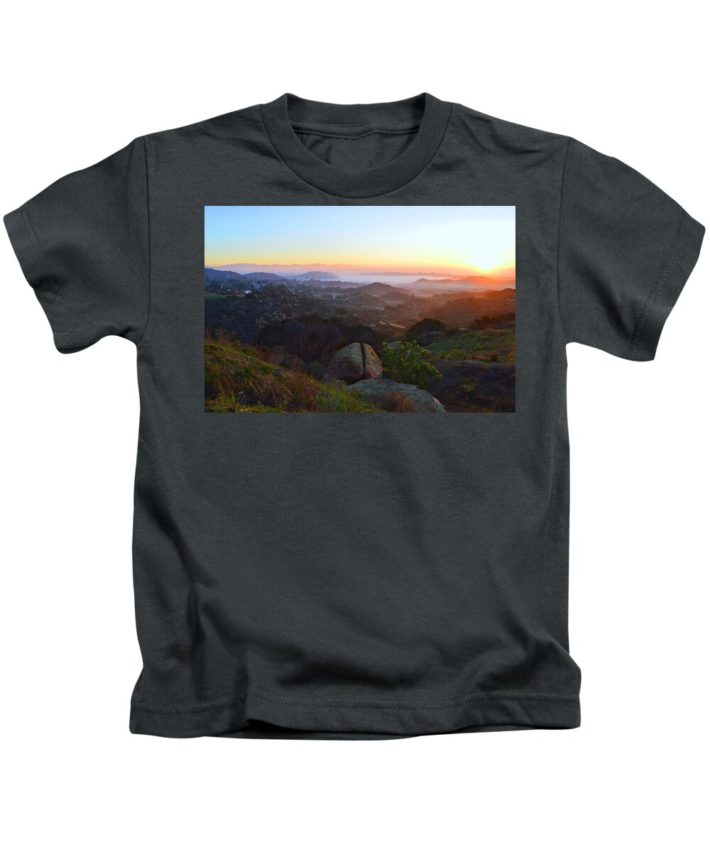 Sunrise Kids T-Shirt featuring the photograph Sunrise Over San Fernando Valley by Glenn McCarthy Art and Photography