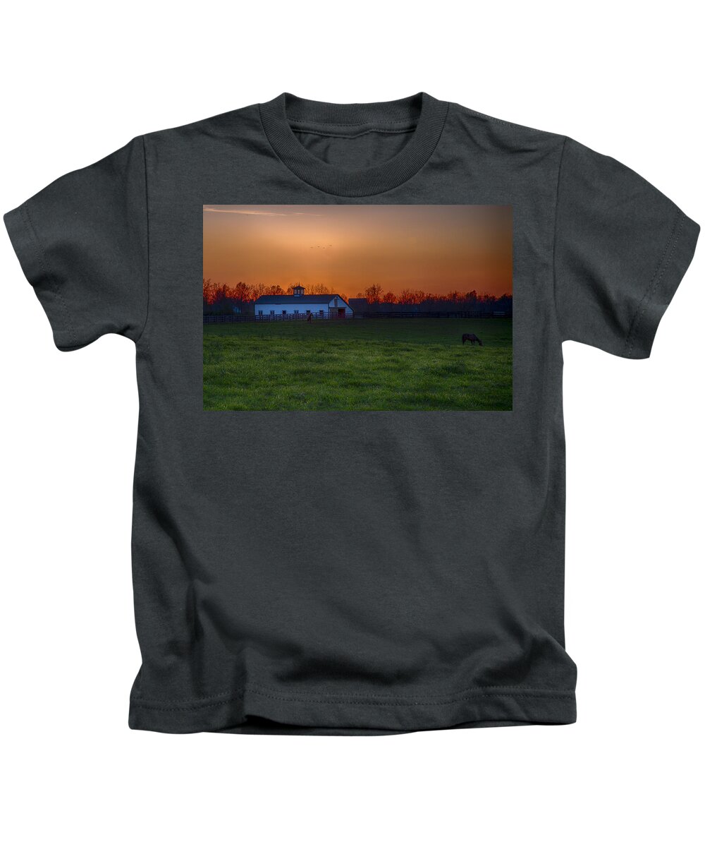 Animal Kids T-Shirt featuring the photograph Walmac Farm KY by Jack R Perry