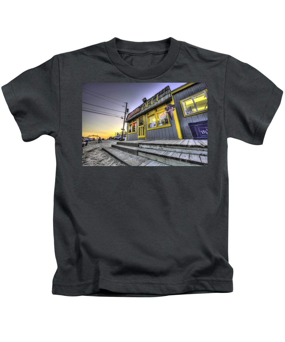 Sunset Bay Kids T-Shirt featuring the photograph Sunset Bay Deli by John Angelo Lattanzio