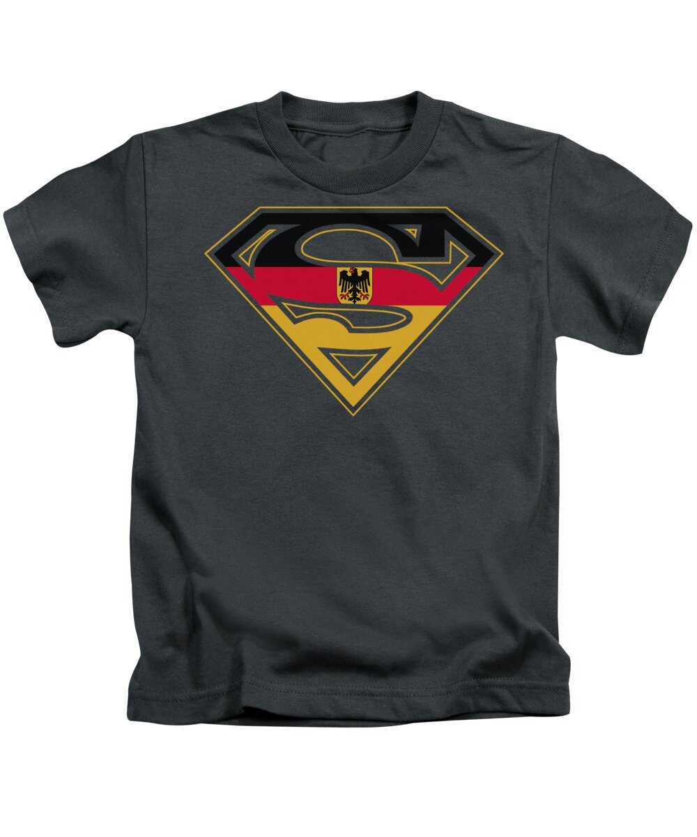 Superman Kids T-Shirt featuring the digital art Superman - German Shield by Brand A