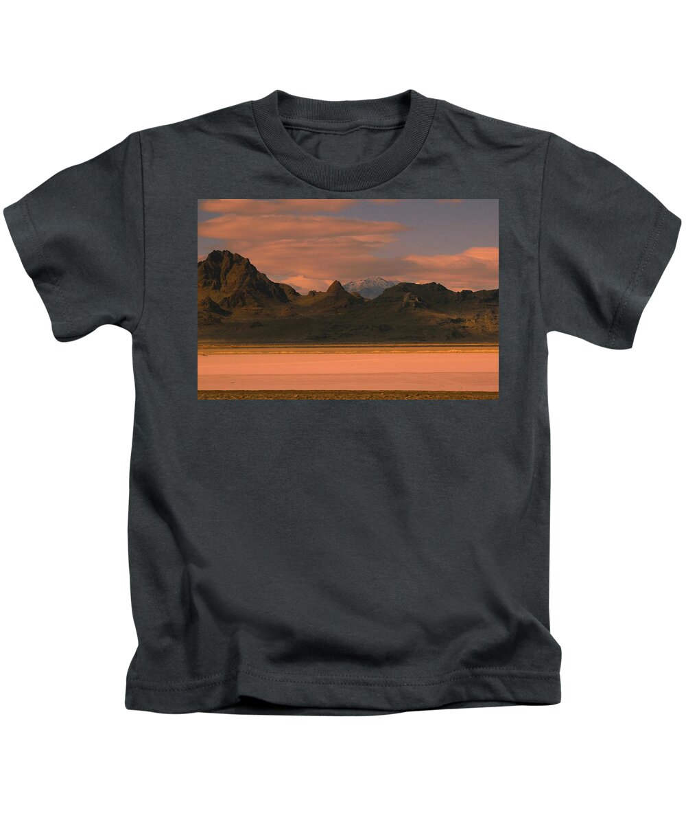 Diane Strain Kids T-Shirt featuring the painting Surreal Mountains in Utah #4 by Diane Strain