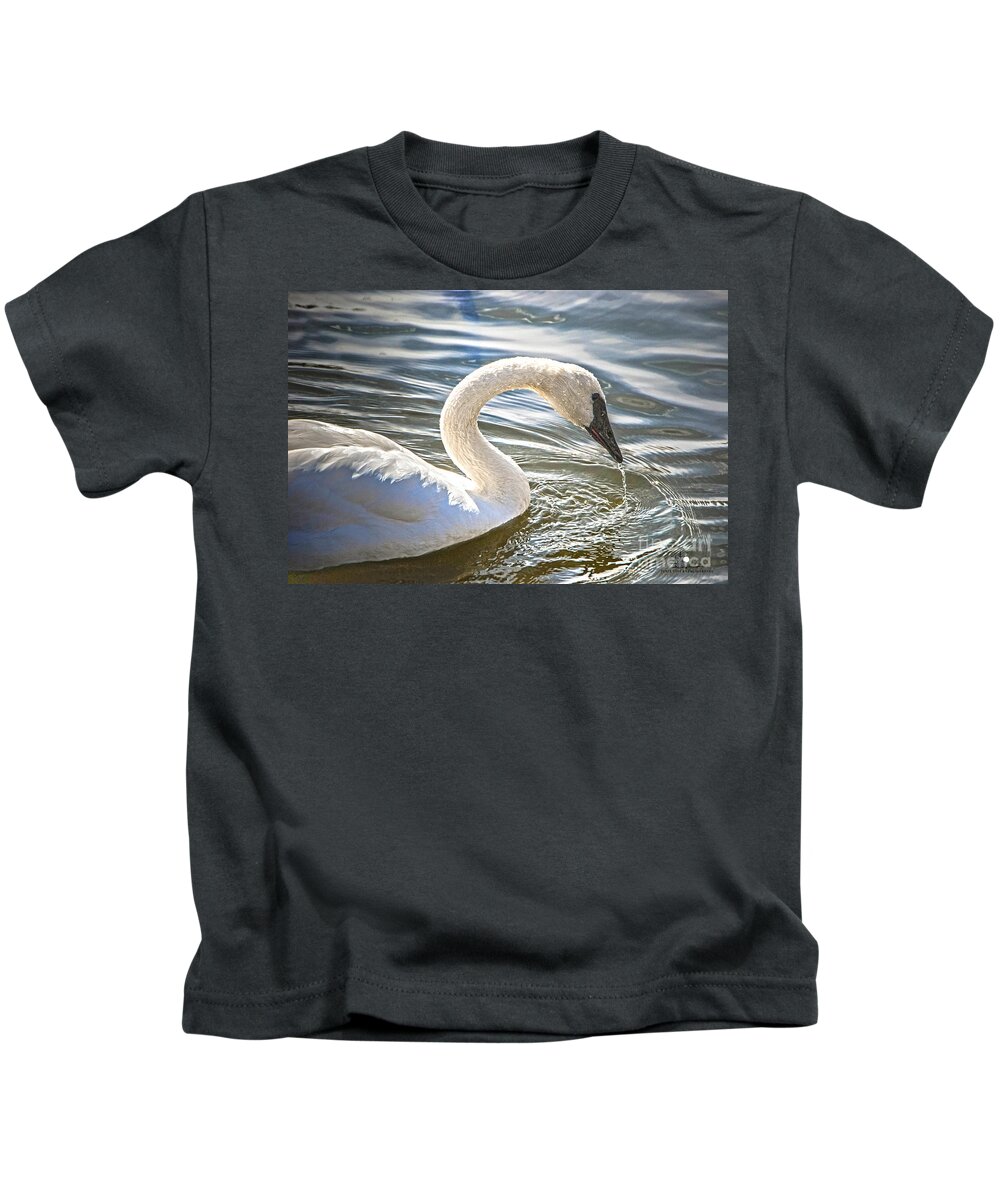 Swan Kids T-Shirt featuring the photograph Swan by Grace Grogan
