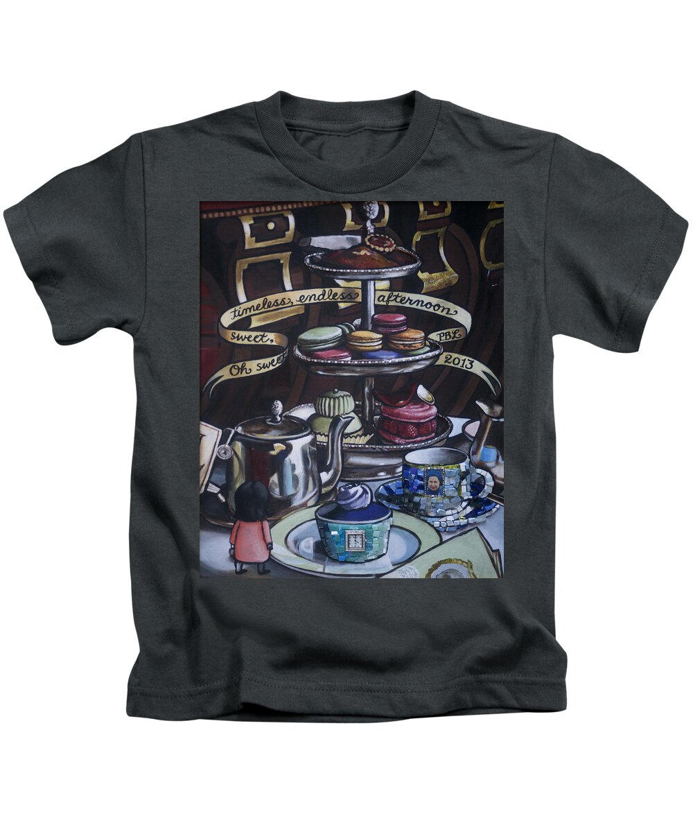 Food Kids T-Shirt featuring the painting Sweet Afternoon by Pauline Lim