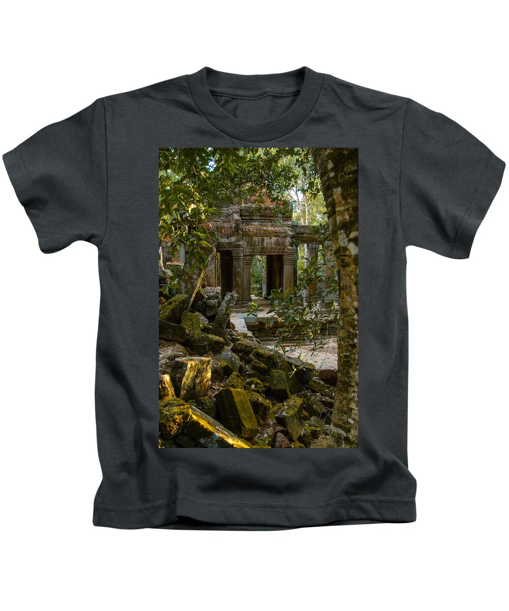 Ancient Kids T-Shirt featuring the photograph Ta Promh Temple by Mark Llewellyn