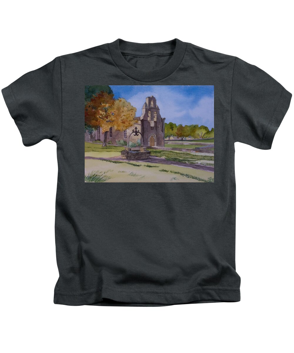 Texas Kids T-Shirt featuring the painting Texas Mission by Terry Holliday