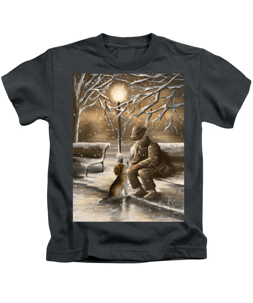Snow Kids T-Shirt featuring the digital art Thanks for the good times by Veronica Minozzi