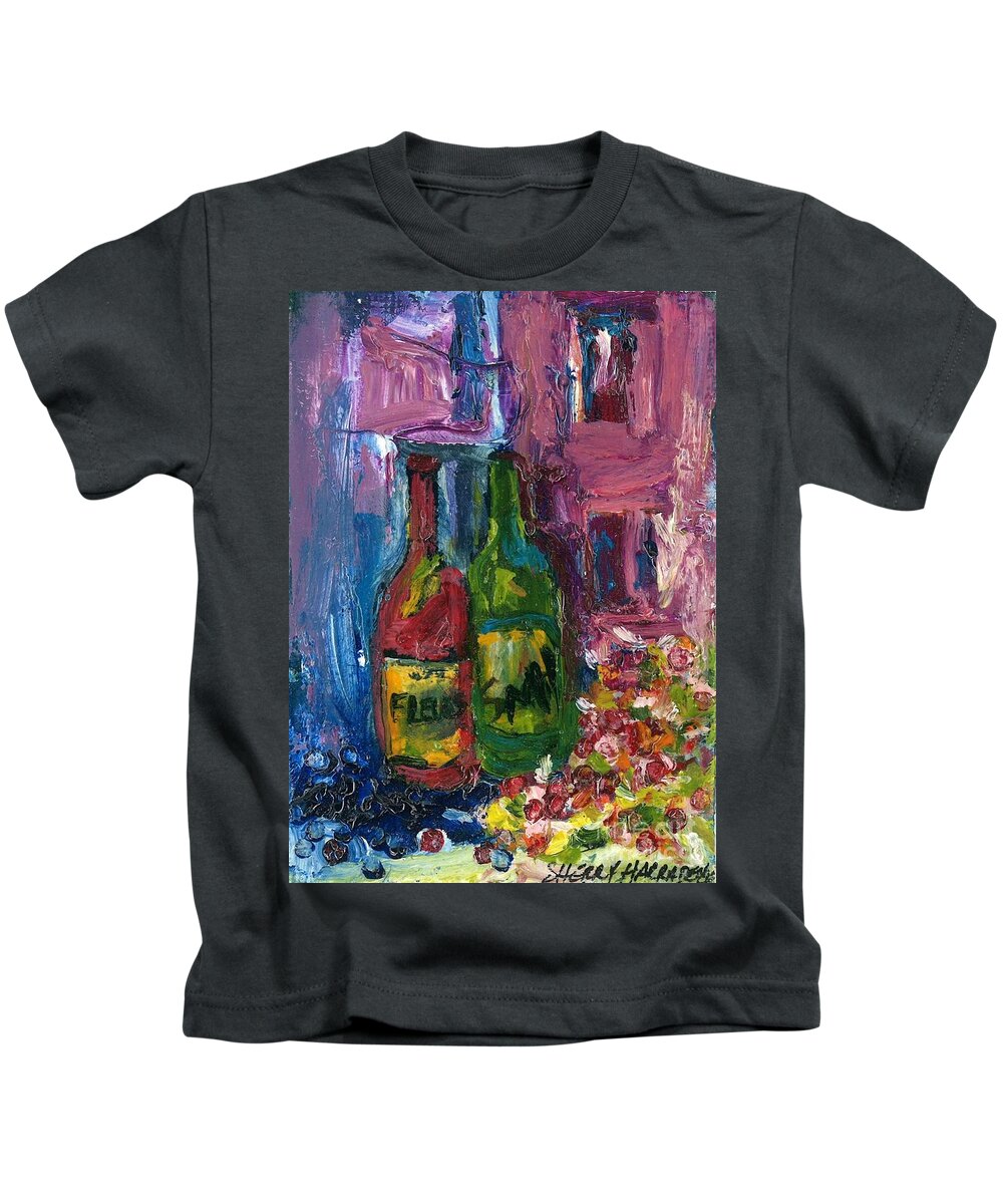 Geraniums Kids T-Shirt featuring the painting Thats A Vino by Sherry Harradence