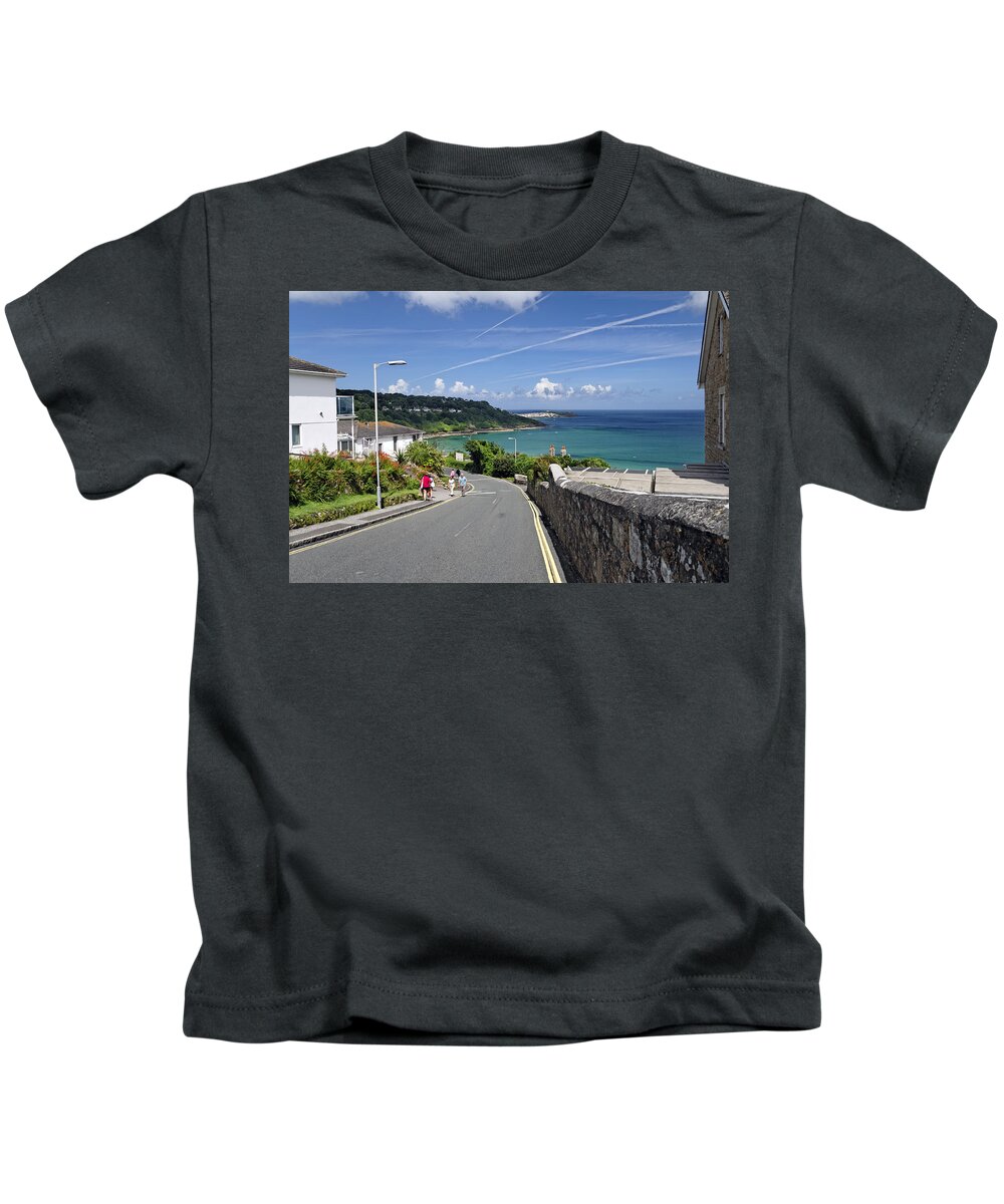 Britain Kids T-Shirt featuring the photograph The Approach to the Beach - Carbis Bay by Rod Johnson