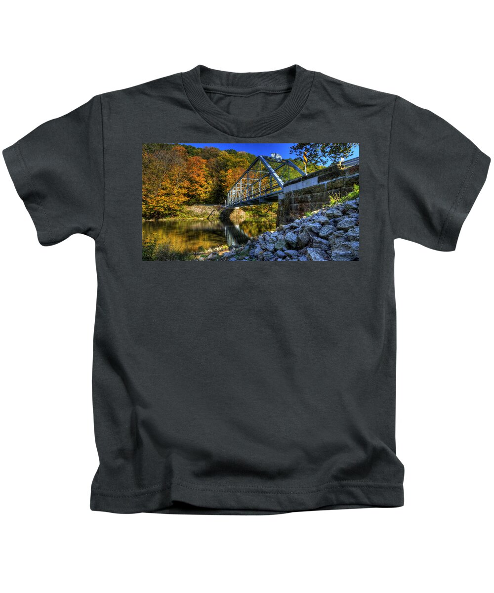 Bridge Kids T-Shirt featuring the photograph The Bridge over Beaver Creek by David Dufresne