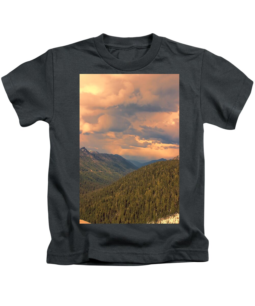 Cascades Kids T-Shirt featuring the photograph The Cascade Mountain Range by Cathy Anderson