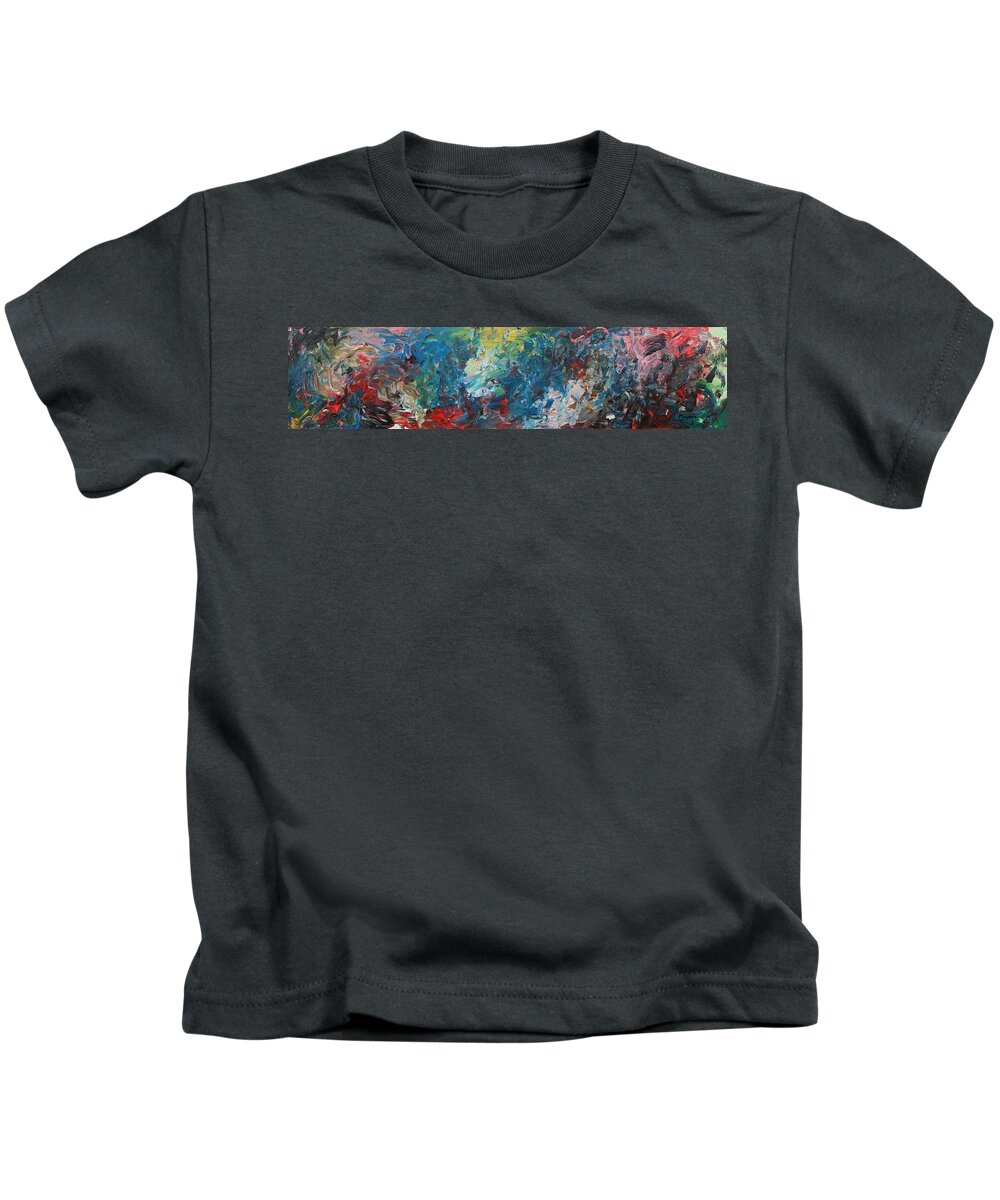 Abstract Kids T-Shirt featuring the painting The Eruption of Subduction by David Mayeau