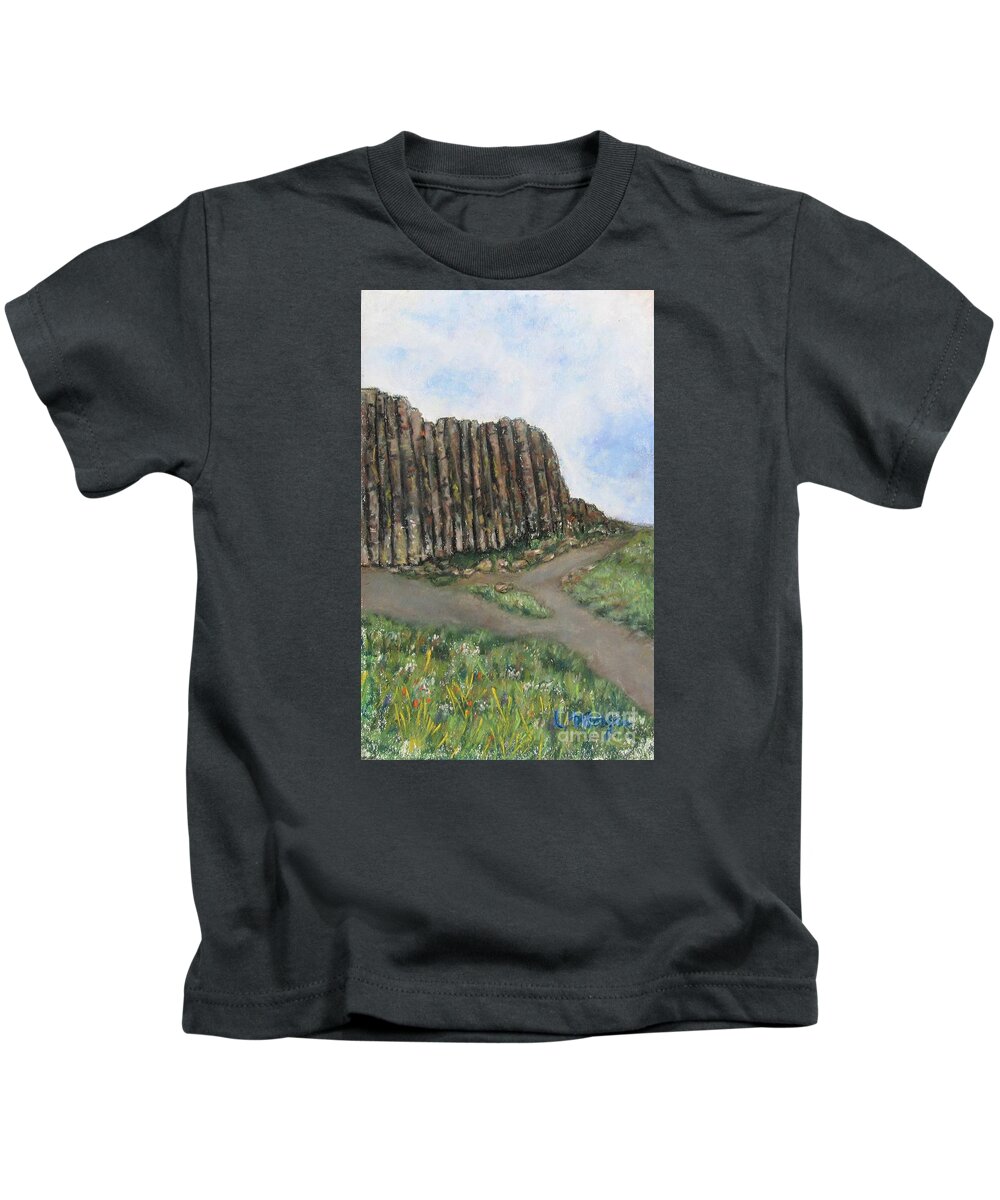 Giant's Causeway Kids T-Shirt featuring the painting The Giant's Causeway by Laurie Morgan