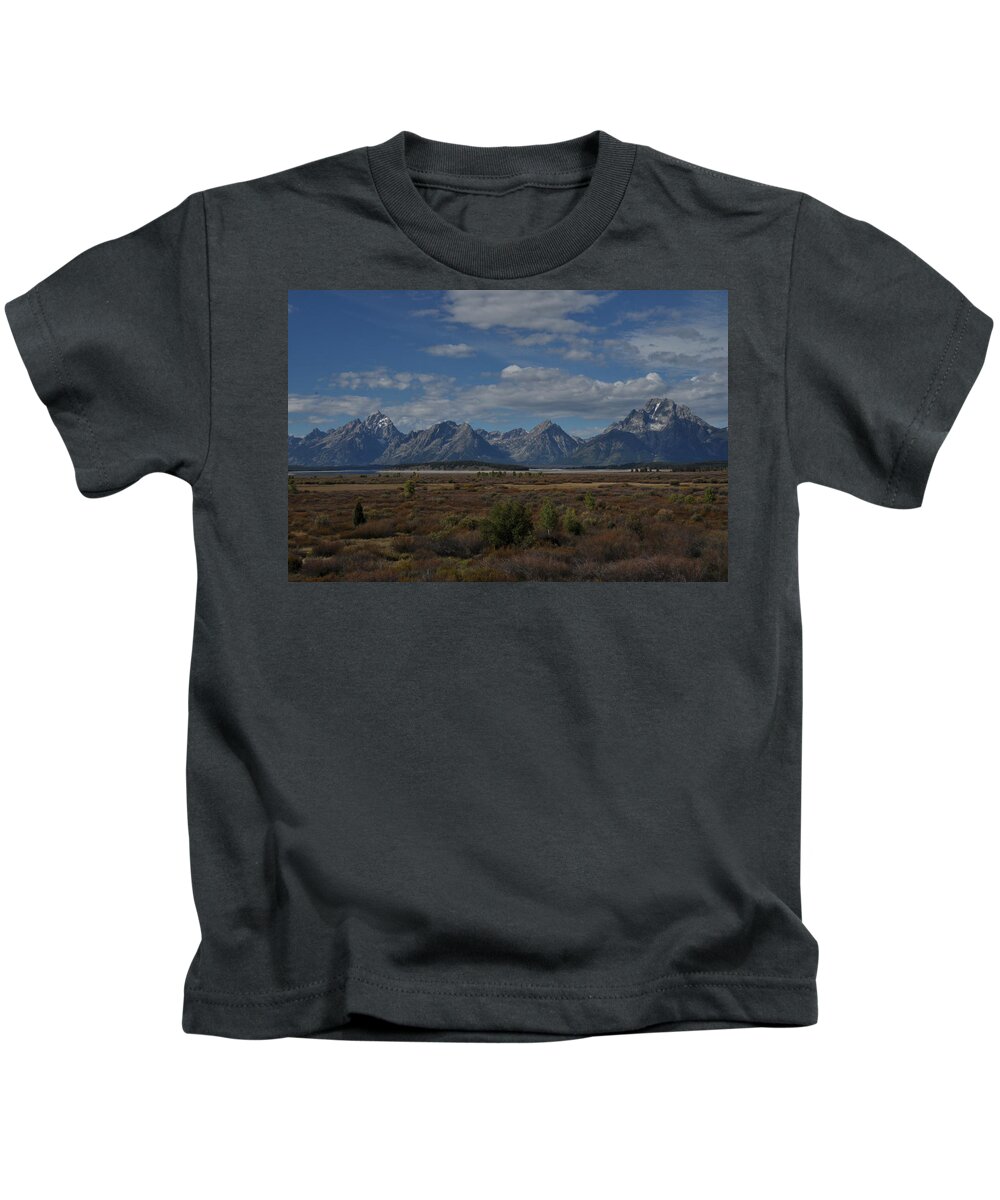 Grand Tetons Kids T-Shirt featuring the photograph The Grand Tetons by Frank Madia