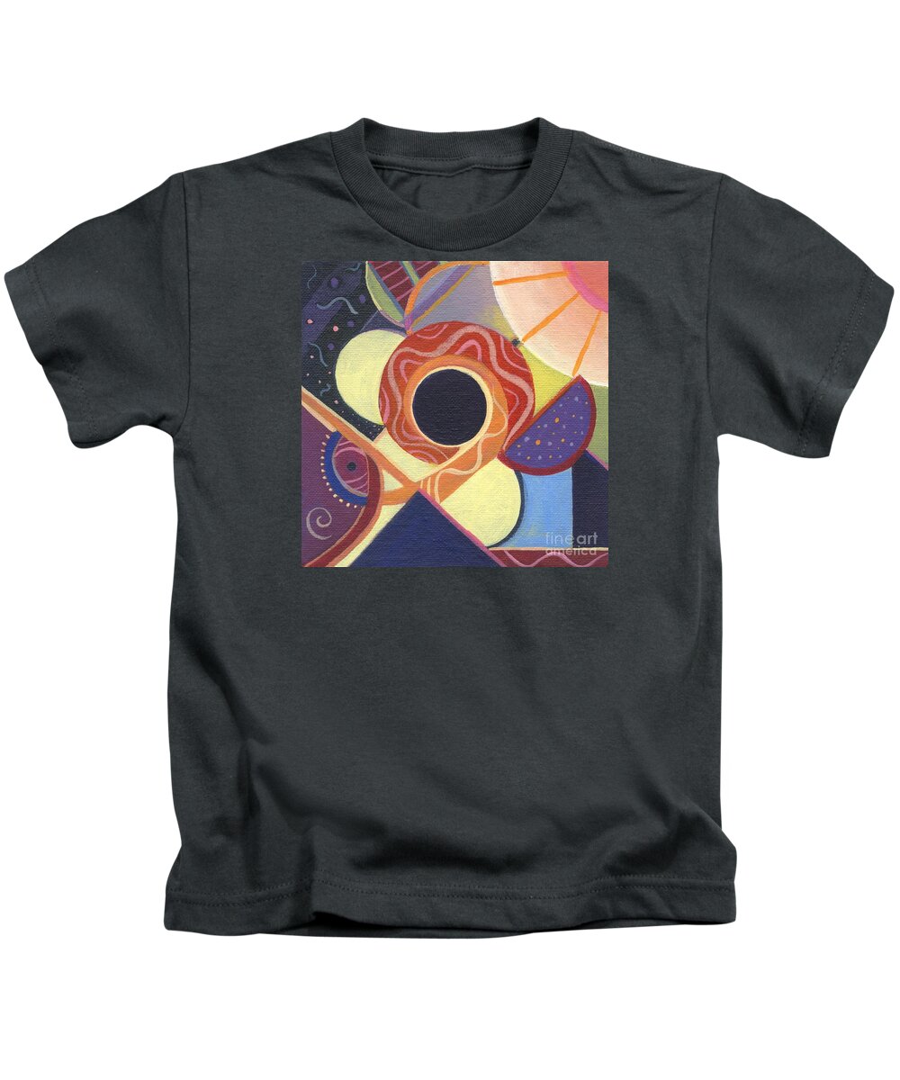 Abstract. Figurative Kids T-Shirt featuring the painting The Joy of Design X X by Helena Tiainen