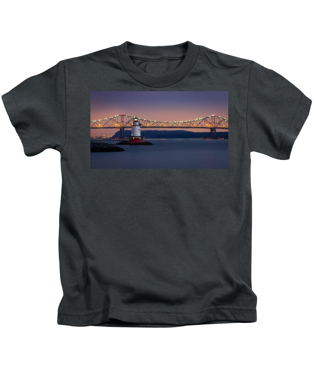 16:9 Kids T-Shirt featuring the photograph The Little White Lighthouse by Mihai Andritoiu