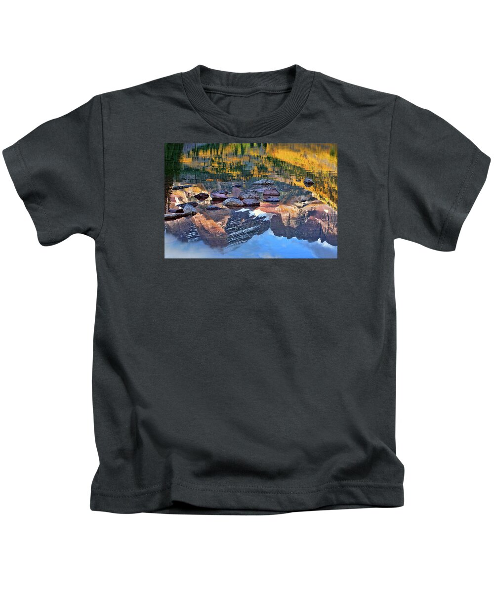 Autumn Colors Kids T-Shirt featuring the photograph The Maroon Bells Reflected by Jim Garrison