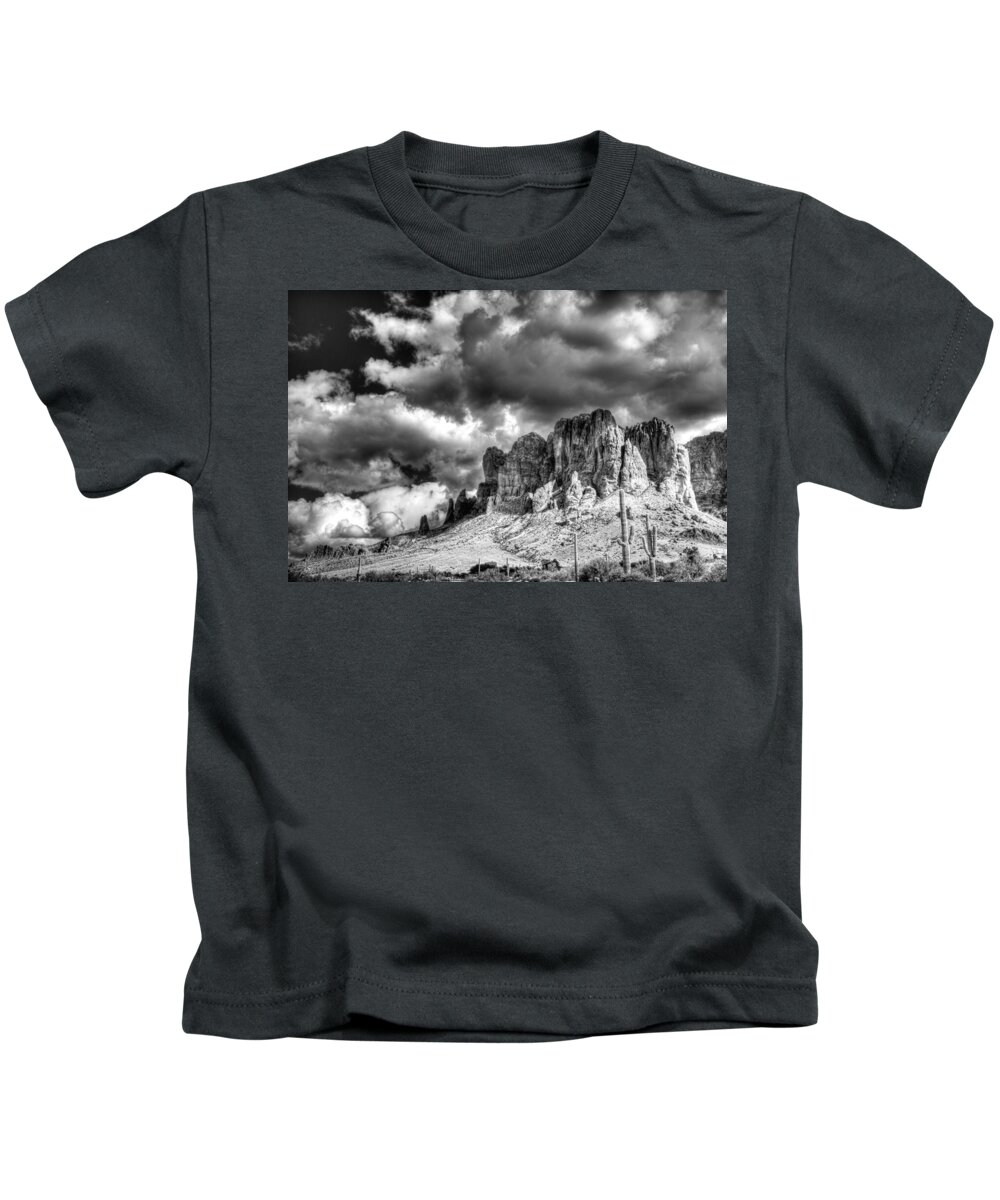 Arizona Kids T-Shirt featuring the photograph The Superstitions by Saija Lehtonen