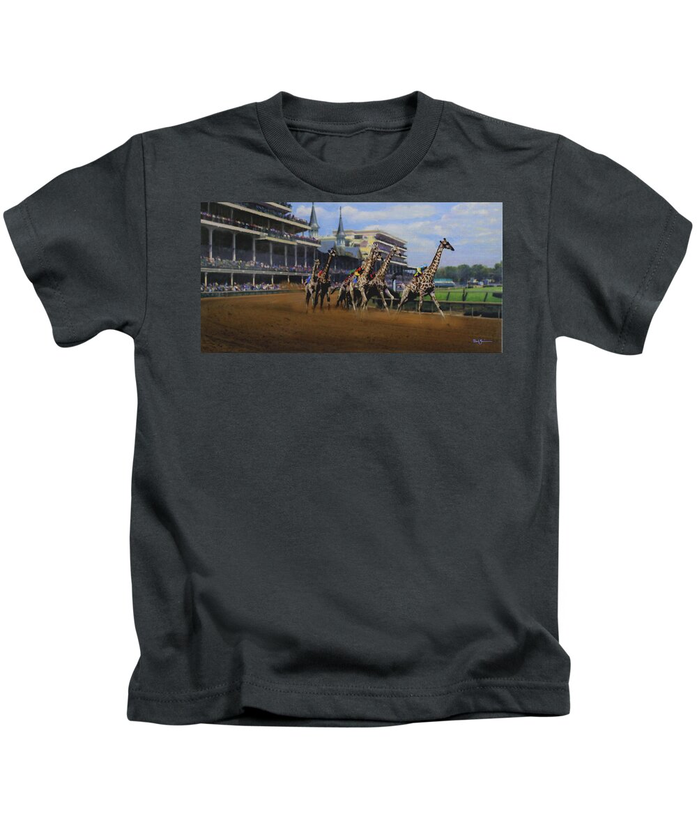 Magic Kids T-Shirt featuring the painting The Thunder of Hooves by David Zimmerman
