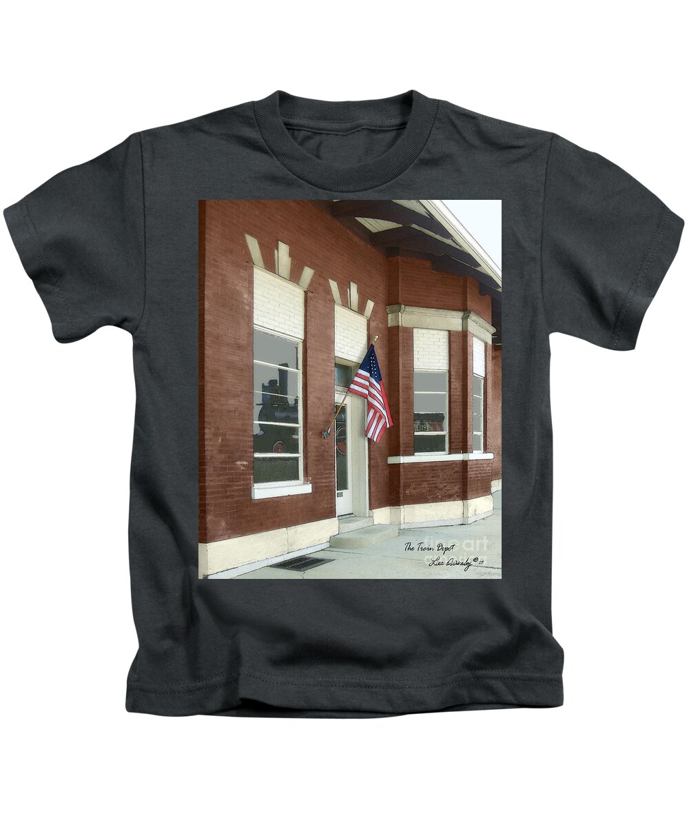 Train Depot Kids T-Shirt featuring the photograph The Train Depot by Lee Owenby