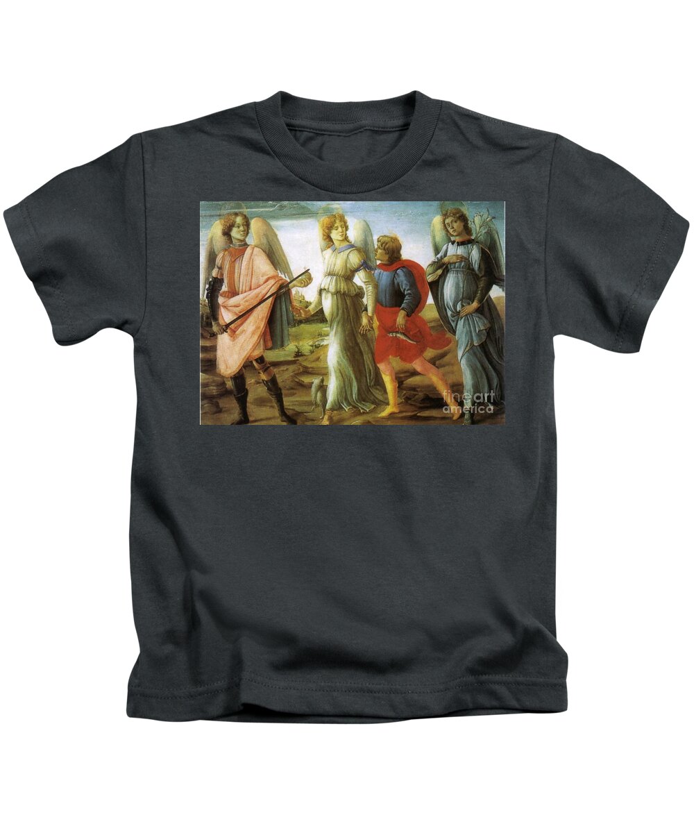 Gallery Kids T-Shirt featuring the painting Three Archangel by Matteo TOTARO