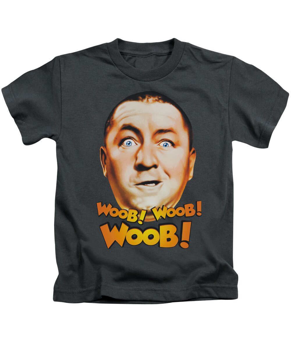 The Three Stooges Kids T-Shirt featuring the digital art Three Stooges - Woob Woob Woob by Brand A