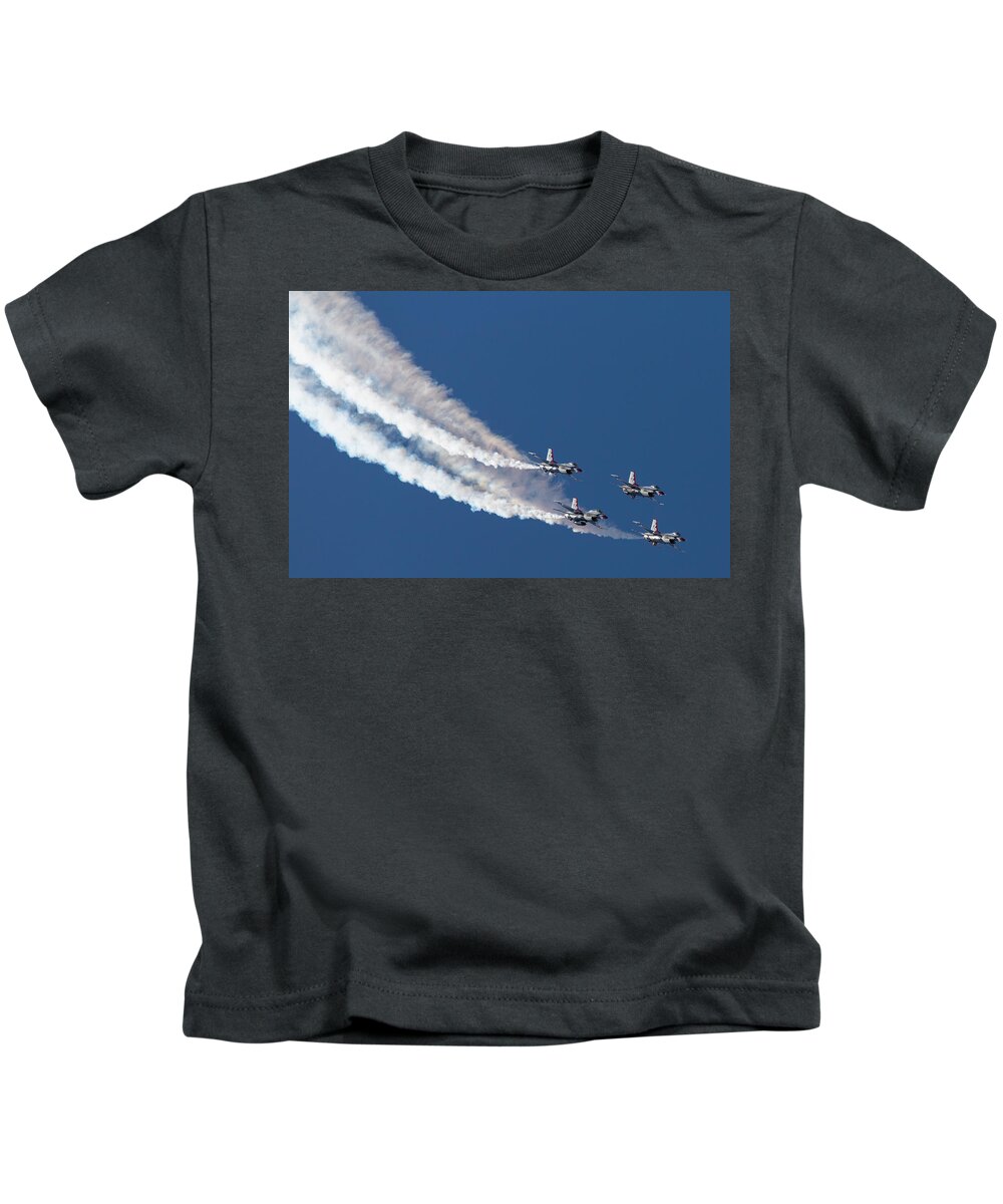 Usaf Kids T-Shirt featuring the photograph Thunderbird Loop by John Daly