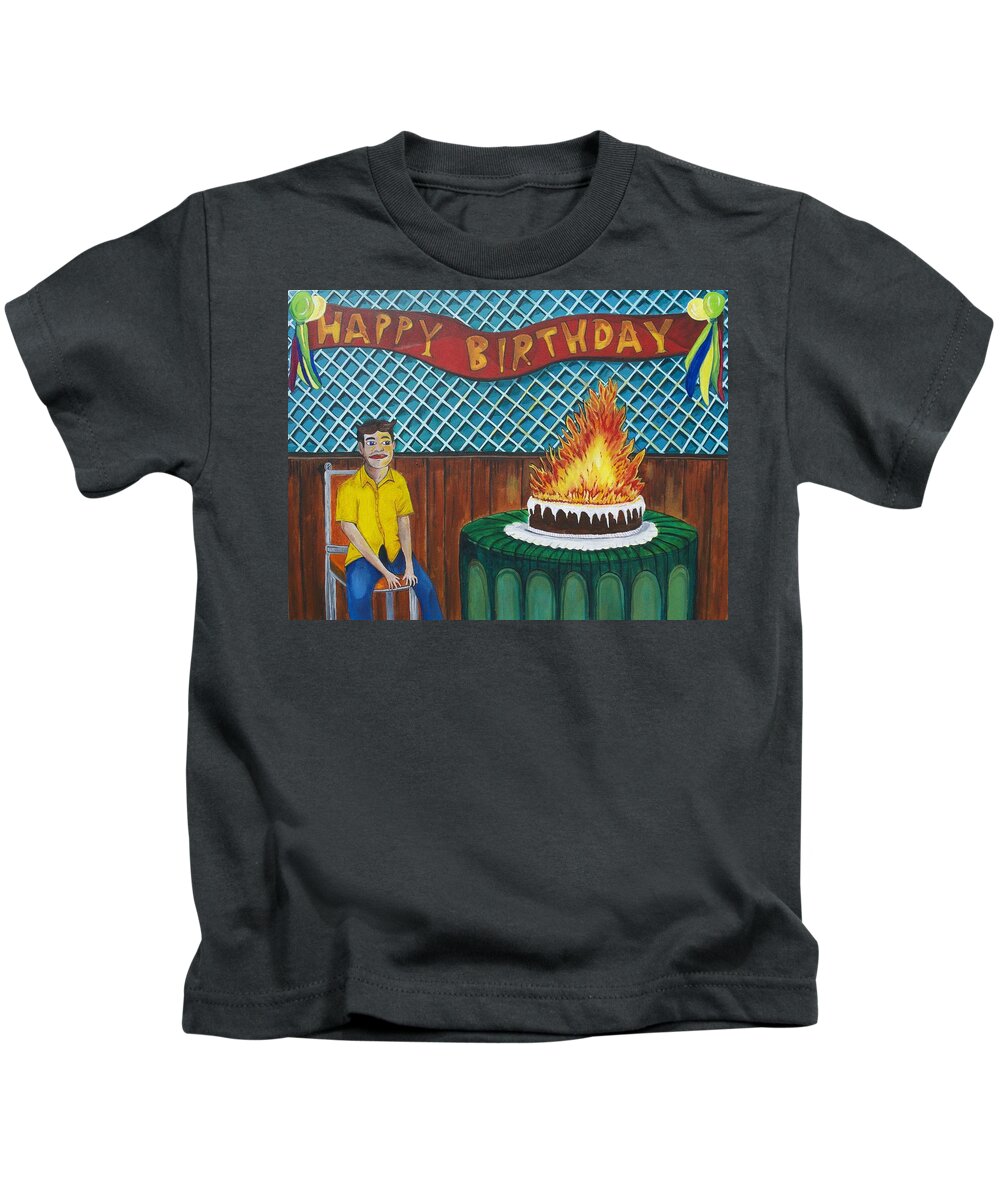 Circus Kids T-Shirt featuring the painting Tillies Last Birthday Party by Patricia Arroyo