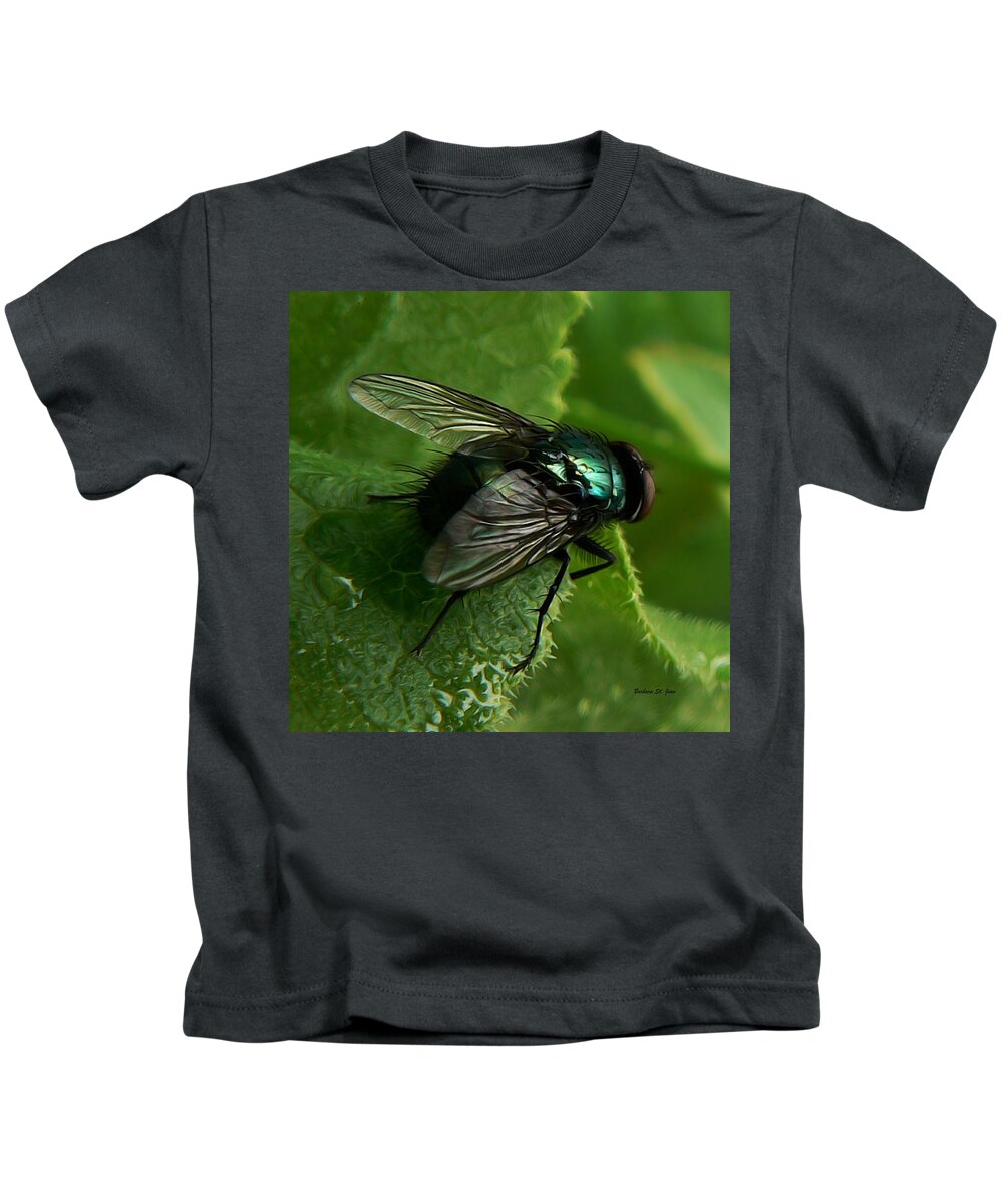 To Be The Fly On The Salad Greens Kids T-Shirt featuring the photograph To be the Fly on the Salad Greens by Barbara St Jean