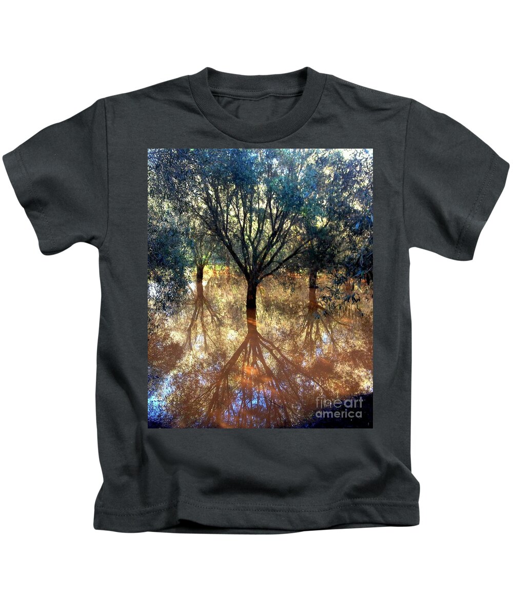 Photography Kids T-Shirt featuring the photograph Tree Reflection by Noa Yerushalmi