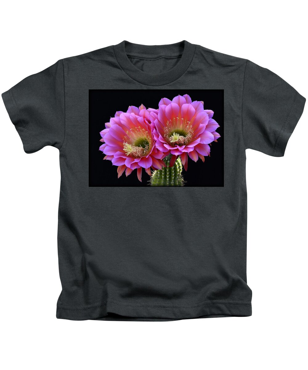 Echinopsis Hybrid Kids T-Shirt featuring the photograph Trichocereus Hybrid - The Flying Saucer by Saija Lehtonen