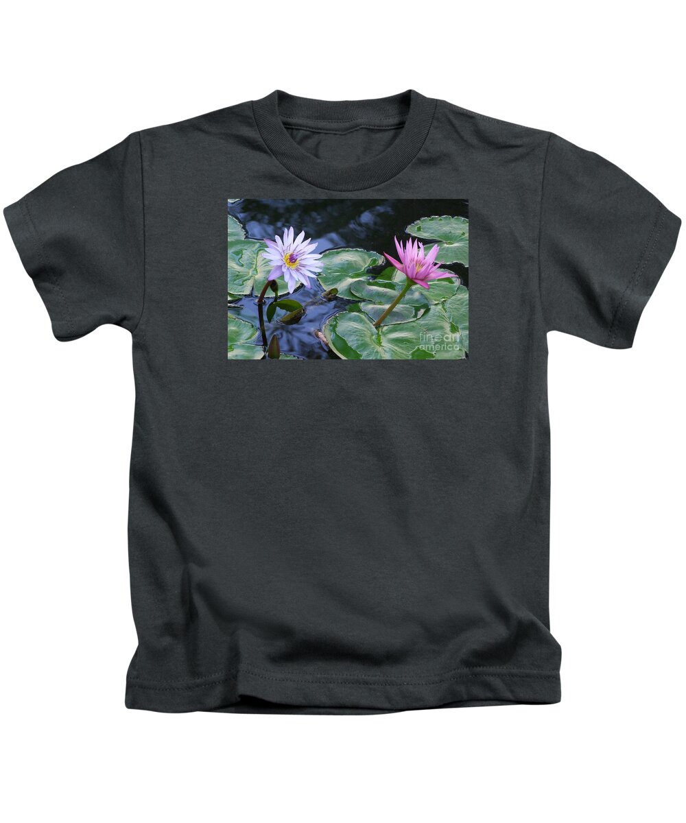 Water Lily Kids T-Shirt featuring the photograph Two Beauties by Mary Deal