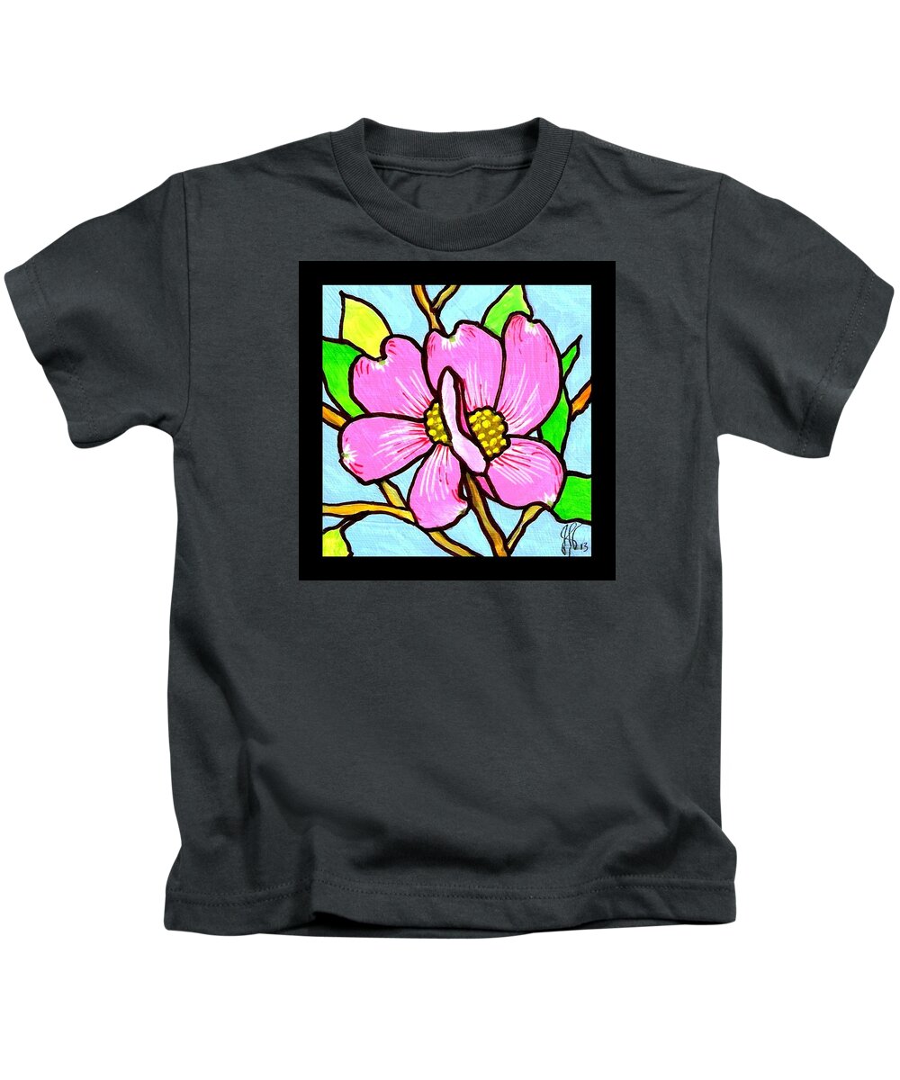 Dogwood Kids T-Shirt featuring the painting Two Dogwood Blossoms by Jim Harris
