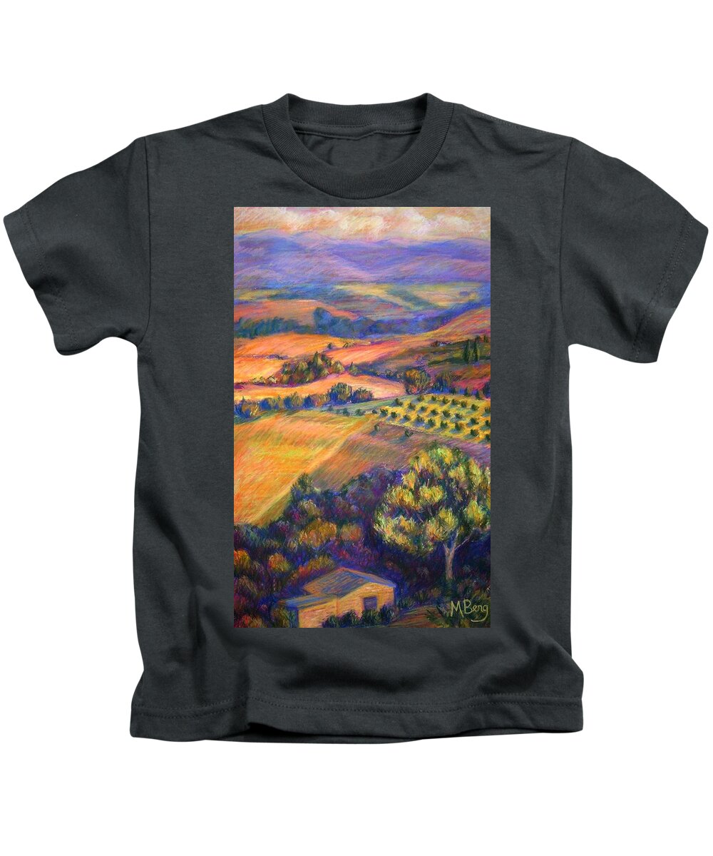 Italy Kids T-Shirt featuring the painting Umbrian Landscape by Marian Berg