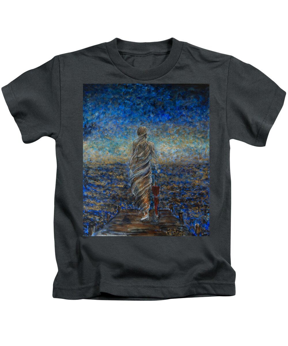 Seascape Kids T-Shirt featuring the painting Un Sospiro by Nik Helbig