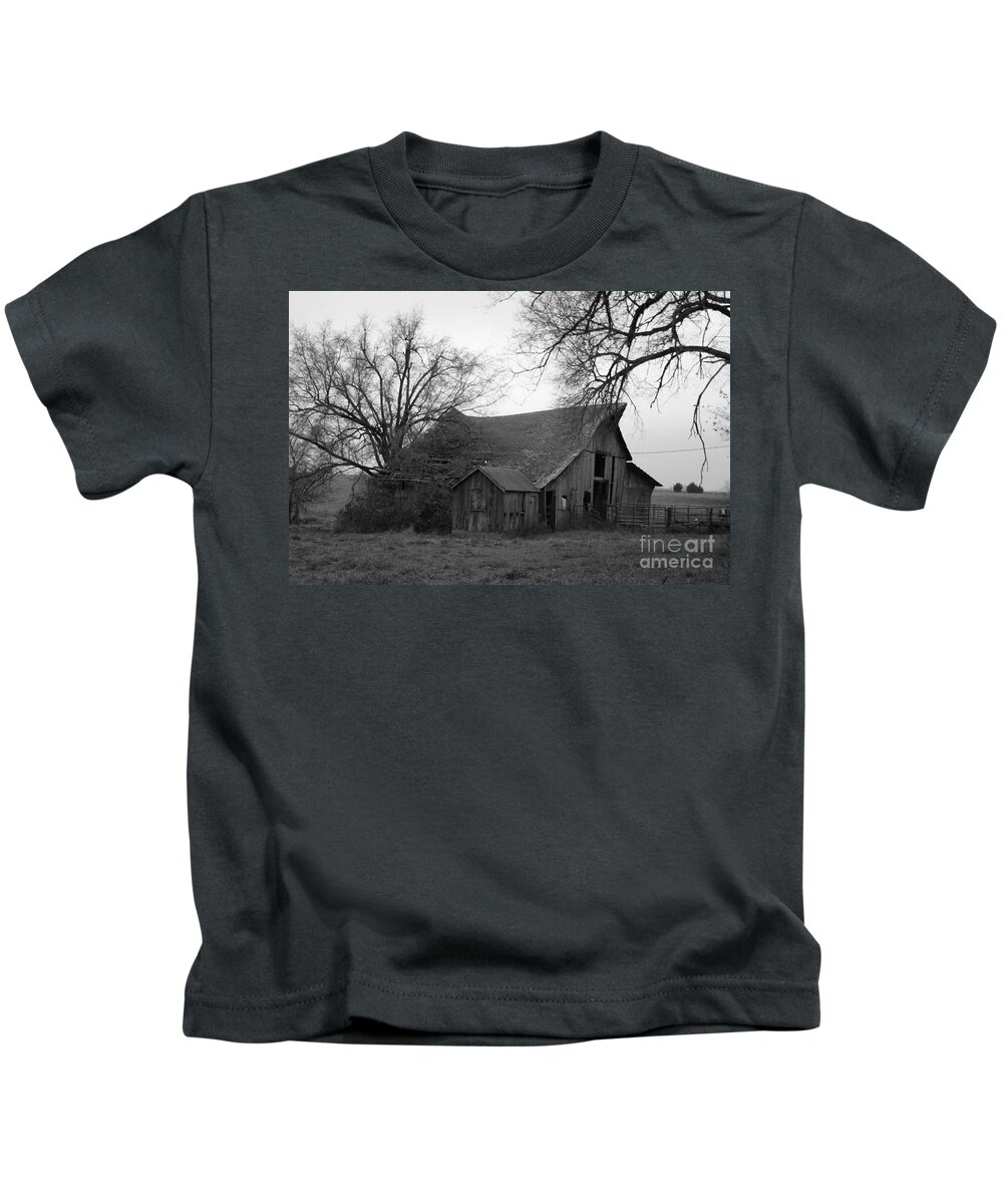 Black And White Kids T-Shirt featuring the photograph Until the Cows Come Home by Crystal Nederman